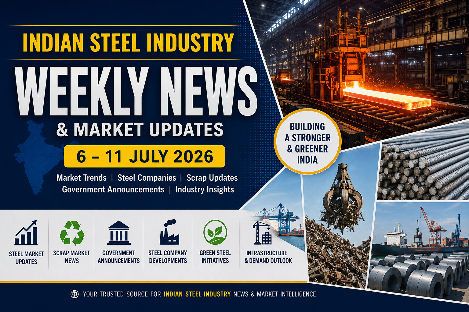 Indian Steel Industry Weekly News (6–11 July 2026): Latest Market, Scrap & Government Updates